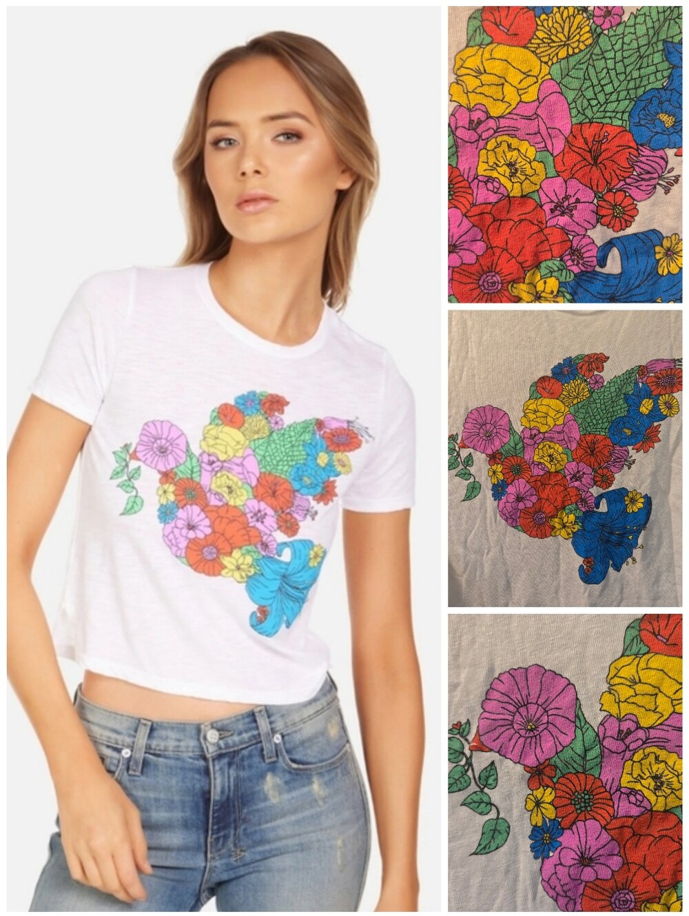 Lauren Moshi Floral Dove Adeline shirt